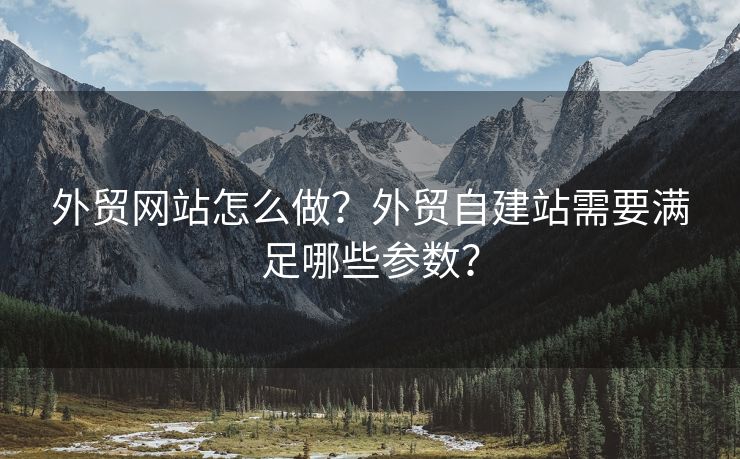 外貿(mào)網(wǎng)站怎么做？外貿(mào)自建站需要滿足哪些參數(shù)？