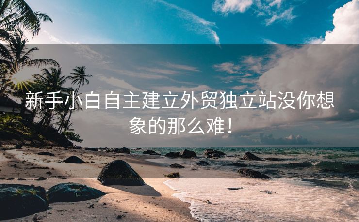 新手小白自主建立外貿(mào)獨(dú)立站沒你想象的那么難！