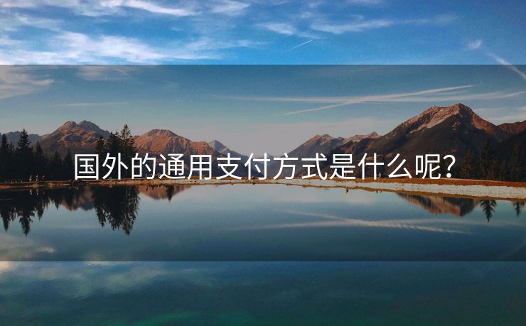 國外的通用支付方式是什么呢？