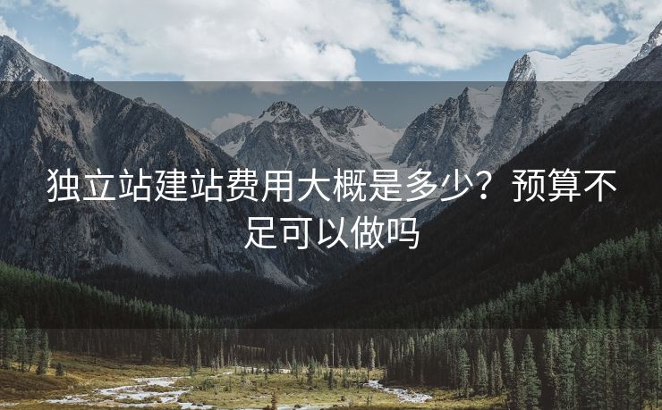 獨(dú)立站建站費(fèi)用大概是多少？預(yù)算不足可以做嗎