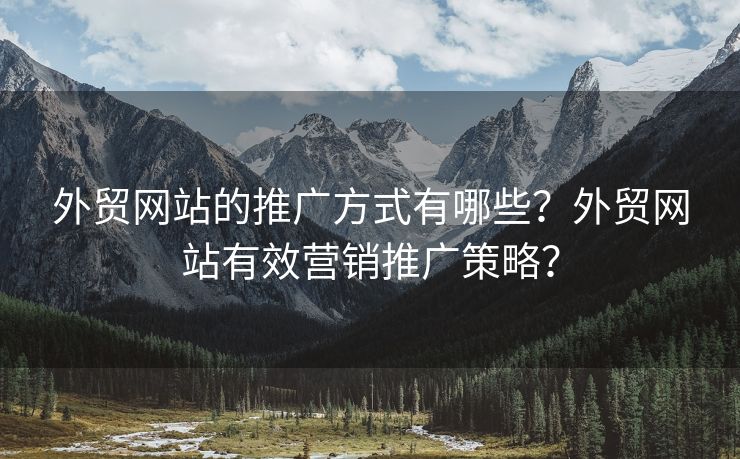 外貿(mào)網(wǎng)站的推廣方式有哪些？外貿(mào)網(wǎng)站有效營銷推廣策略？