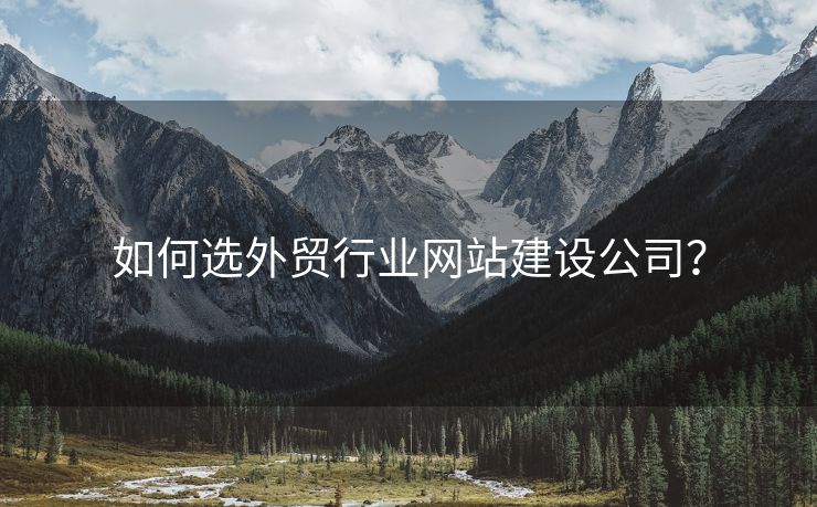 如何選外貿行業(yè)網(wǎng)站建設公司？