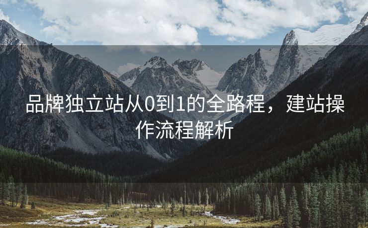 品牌獨(dú)立站從0到1的全路程，建站操作流程解析