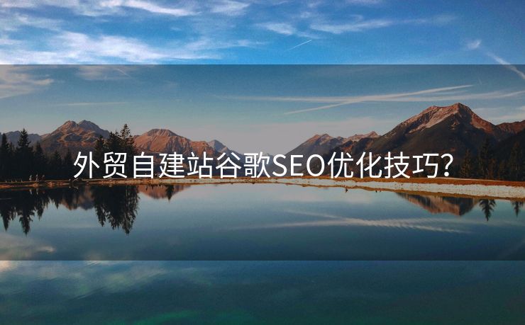 外貿(mào)自建站谷歌SEO優(yōu)化技巧？