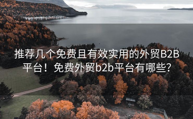 推薦幾個(gè)免費(fèi)且有效實(shí)用的外貿(mào)B2B平臺(tái)！免費(fèi)外貿(mào)b2b平臺(tái)有哪些？