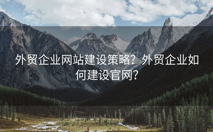 外貿(mào)企業(yè)網(wǎng)站建設(shè)策略？外貿(mào)企業(yè)如何建設(shè)官網(wǎng)？