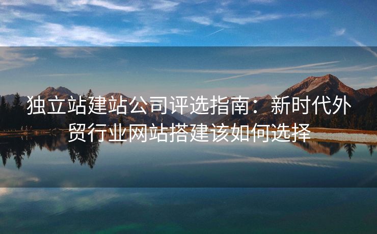 獨(dú)立站建站公司評選指南：新時代外貿(mào)行業(yè)網(wǎng)站搭建該如何選擇