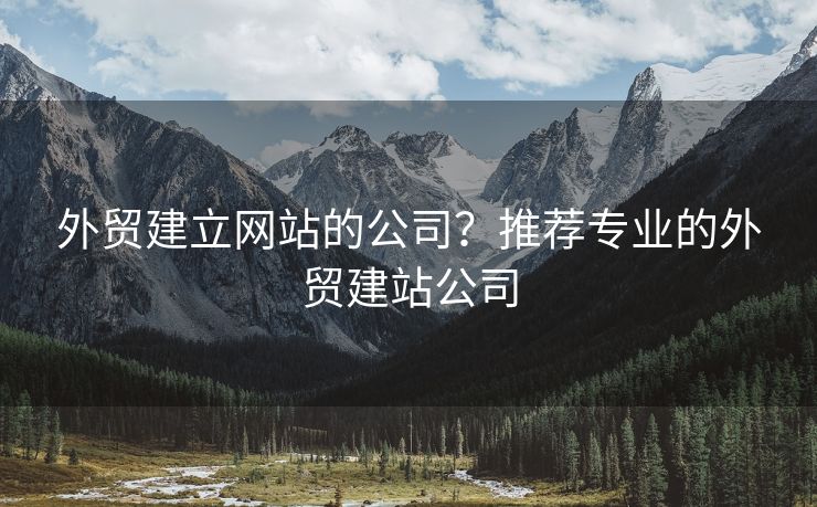 外貿(mào)建立網(wǎng)站的公司？推薦專(zhuān)業(yè)的外貿(mào)建站公司