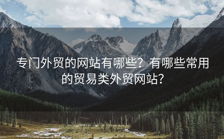 專門外貿的網(wǎng)站有哪些？有哪些常用的貿易類外貿網(wǎng)站？
