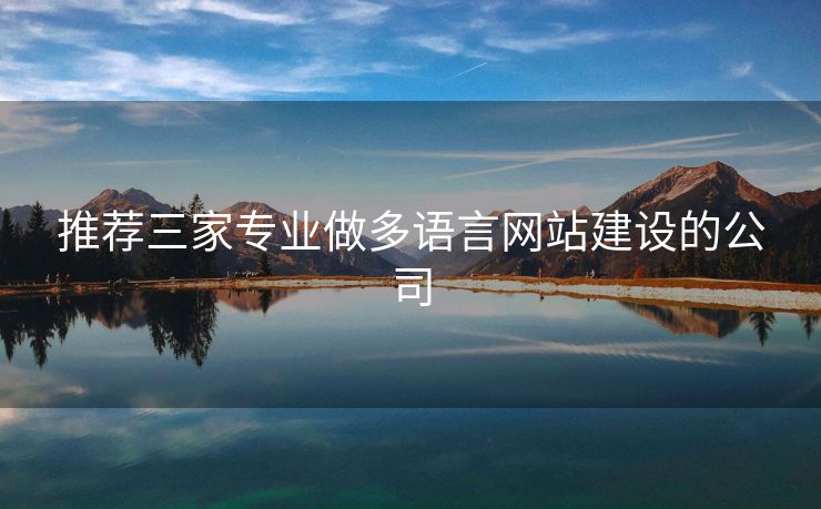 推薦三家專(zhuān)業(yè)做多語(yǔ)言網(wǎng)站建設(shè)的公司