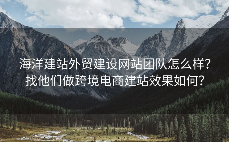 海洋建站外貿(mào)建設網(wǎng)站團隊怎么樣？找他們做跨境電商建站效果如何？