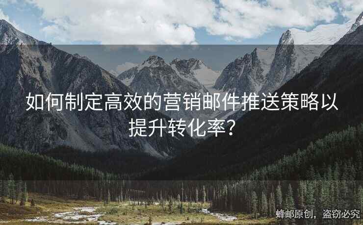 如何制定高效的營銷郵件推送策略以提升轉(zhuǎn)化率？