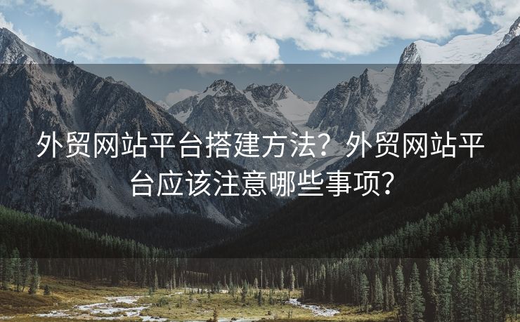 外貿(mào)網(wǎng)站平臺搭建方法？外貿(mào)網(wǎng)站平臺應該注意哪些事項？