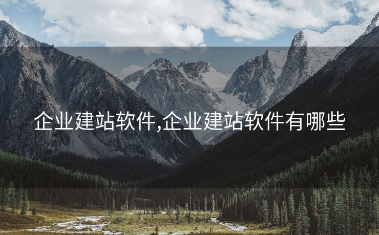 企業(yè)建站軟件,企業(yè)建站軟件有哪些