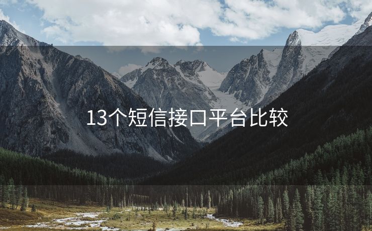 13個(gè)短信接口平臺(tái)比較