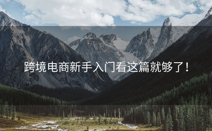 跨境電商新手入門看這篇就夠了！