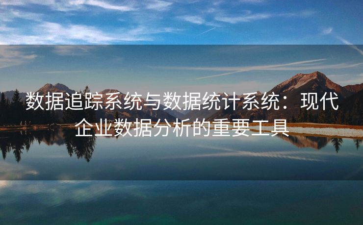 數(shù)據(jù)追蹤系統(tǒng)與數(shù)據(jù)統(tǒng)計系統(tǒng)：現(xiàn)代企業(yè)數(shù)據(jù)分析的重要工具