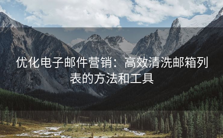 優(yōu)化電子郵件營銷：高效清洗郵箱列表的方法和工具