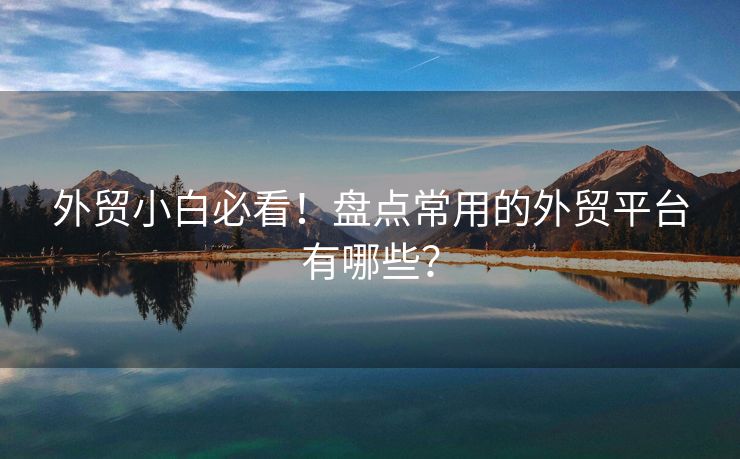 外貿小白必看！盤點常用的外貿平臺有哪些？