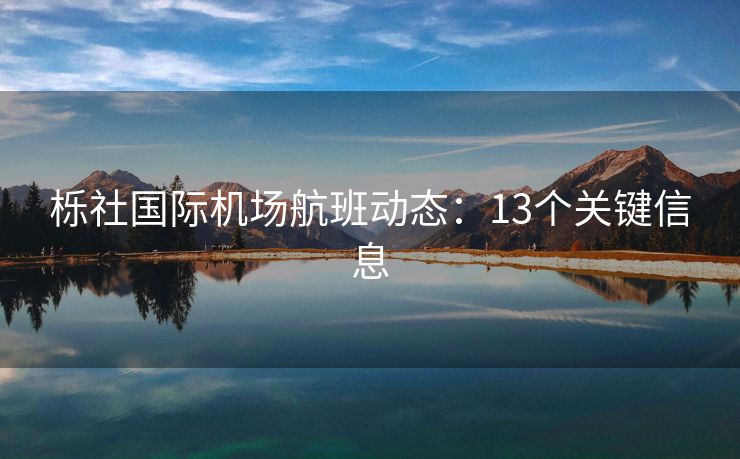 櫟社國際機(jī)場航班動態(tài)：13個關(guān)鍵信息