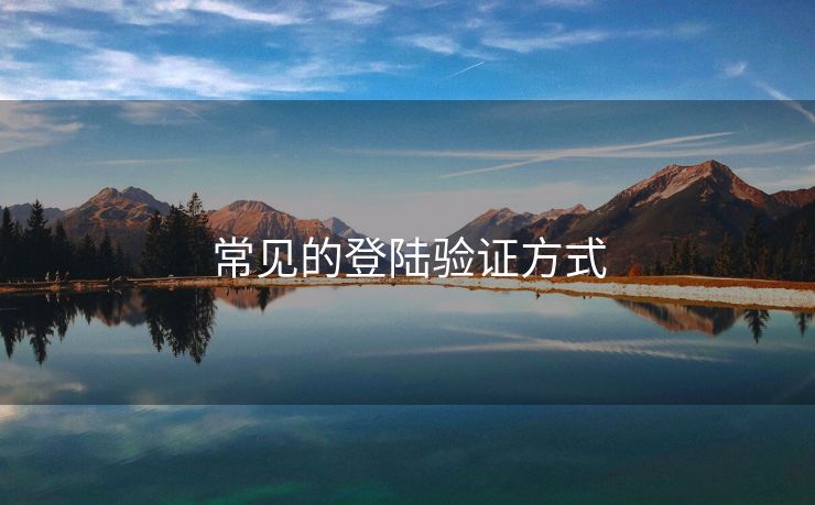 常見的登陸驗證方式