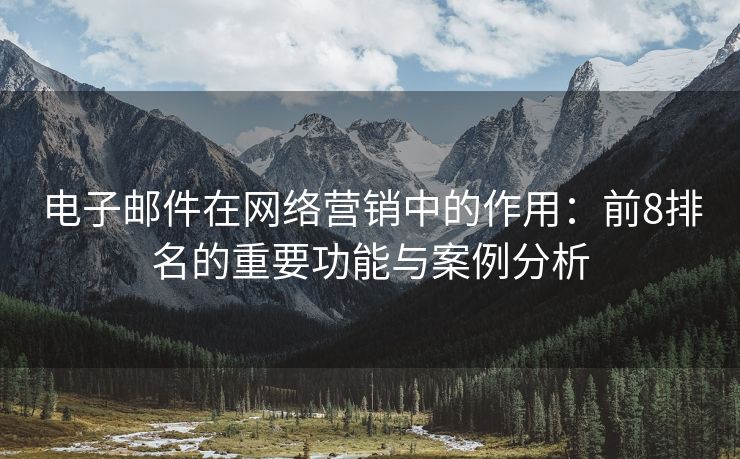 電子郵件在網(wǎng)絡(luò)營銷中的作用：前8排名的重要功能與案例分析