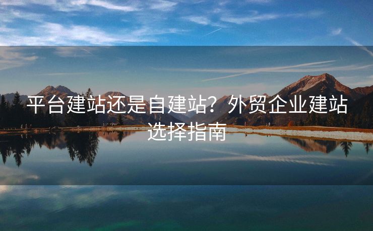 平臺建站還是自建站？外貿(mào)企業(yè)建站選擇指南