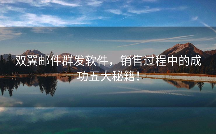 雙翼郵件群發(fā)軟件，銷售過程中的成功五大秘籍！