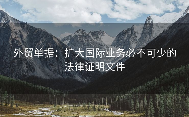 外貿(mào)單據(jù)：擴(kuò)大國際業(yè)務(wù)必不可少的法律證明文件