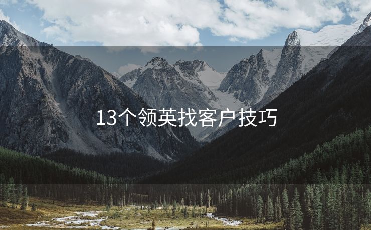 13個領(lǐng)英找客戶技巧