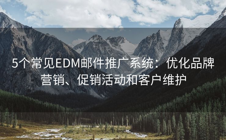 5個常見EDM郵件推廣系統(tǒng)：優(yōu)化品牌營銷、促銷活動和客戶維護(hù)