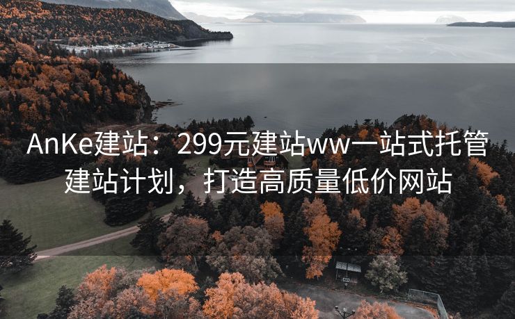 AnKe建站：299元建站ww一站式托管建站計劃，打造高質(zhì)量低價網(wǎng)站