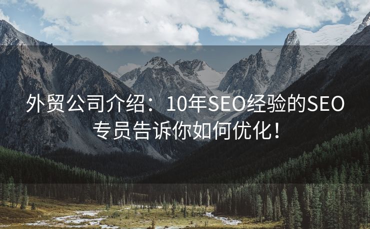外貿公司介紹：10年SEO經驗的SEO專員告訴你如何優(yōu)化！