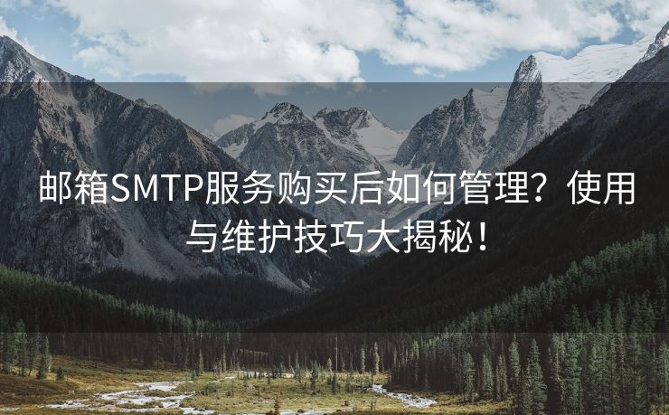 郵箱SMTP服務(wù)購買后如何管理？使用與維護(hù)技巧大揭秘！