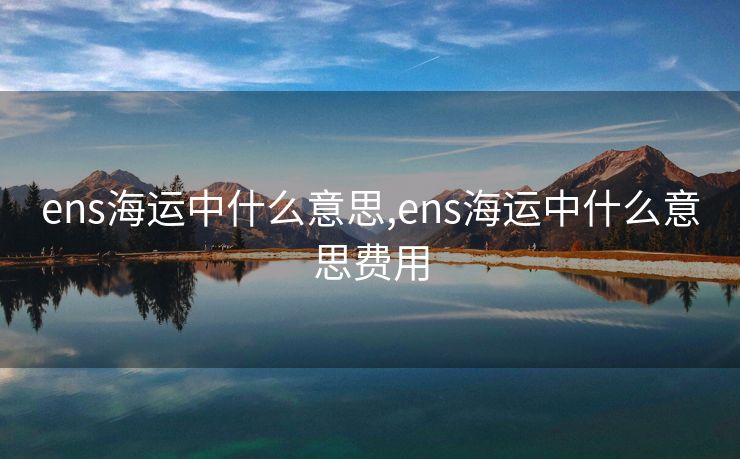 ens海運中什么意思,ens海運中什么意思費用
