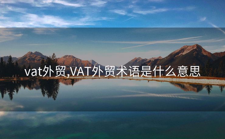 vat外貿(mào),VAT外貿(mào)術(shù)語是什么意思