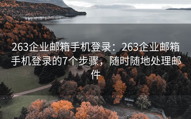 263企業(yè)郵箱手機(jī)登錄：263企業(yè)郵箱手機(jī)登錄的7個(gè)步驟，隨時(shí)隨地處理郵件