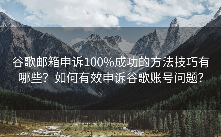 谷歌郵箱申訴100%成功的方法技巧有哪些？如何有效申訴谷歌賬號問題？